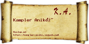 Kampler Anikó névjegykártya