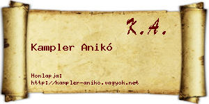 Kampler Anikó névjegykártya
